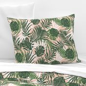 Hideaway - Tropical Palm Leaves Blush Pink Medium Scale