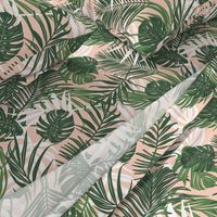 Hideaway - Tropical Palm Leaves Blush Pink Medium Scale