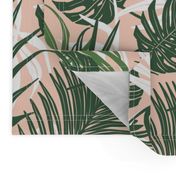 Hideaway - Tropical Palm Leaves Blush Pink Medium Scale