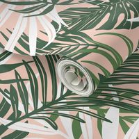 Hideaway - Tropical Palm Leaves Blush Pink Medium Scale