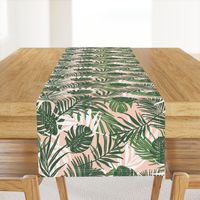 Hideaway - Tropical Palm Leaves Blush Pink Medium Scale