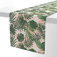 Hideaway - Tropical Palm Leaves Blush Pink Medium Scale