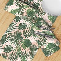 Hideaway - Tropical Palm Leaves Blush Pink Medium Scale