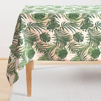 Hideaway - Tropical Palm Leaves Blush Pink Medium Scale