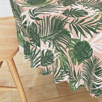 Hideaway - Tropical Palm Leaves Blush Pink Medium Scale