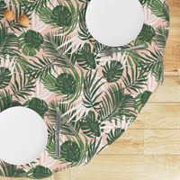 Hideaway - Tropical Palm Leaves Blush Pink Medium Scale