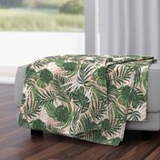 Hideaway - Tropical Palm Leaves Blush Pink Medium Scale