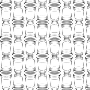 Flip Cup Plastic Cup Pattern in Black and White