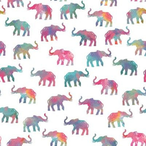 Elephants On Parade in Watercolor