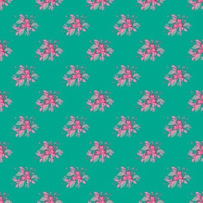 Roses in Teal with pink