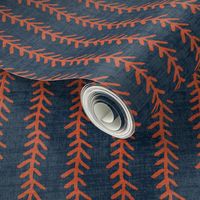 Feather Stripe - Indigo, Linen