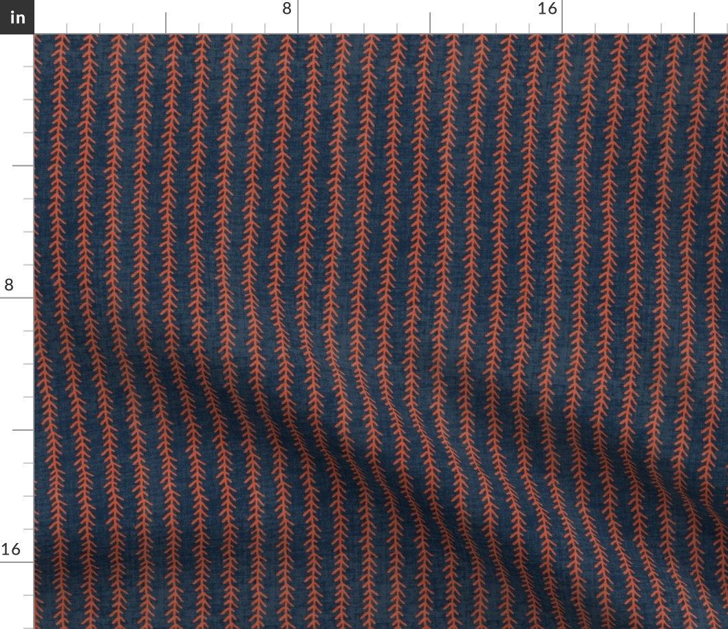 Feather Stripe - Indigo, Linen