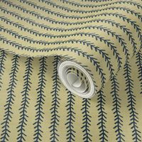 Feather Stripe - Indigo, Straw, Linen