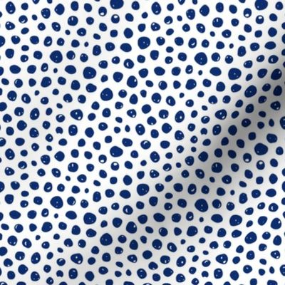 Dots in solid dark blue