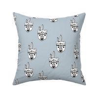 Winter woodland Scandinavian forest animals pastel ice blue