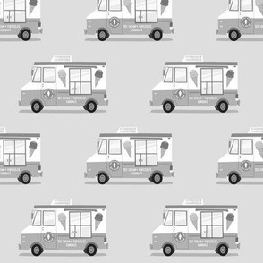 ice cream trucks - greyscale