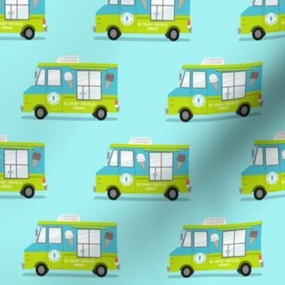 ice cream truck - blue and green