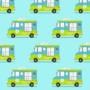 ice cream truck - blue and green
