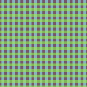 Spring Checkered Pattern in Blue, Maroon & Green