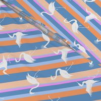  flamingo, crane and heron stripes pink