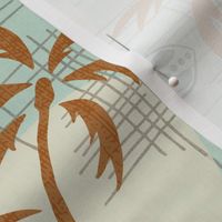 Mid Century Modern Hawaii - turtles, palm trees