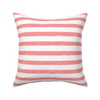 stripe fabric // nursery baby design baby girl fabric - coral