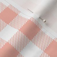 gingham fabric // buffalo plaid design nursery baby design - peach