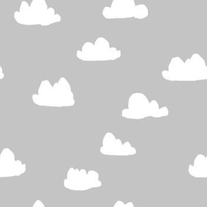 cloud fabric // nursery baby fabric baby design - grey