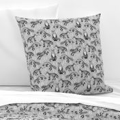 woodland fox fabric //grey baby nursery fabric 