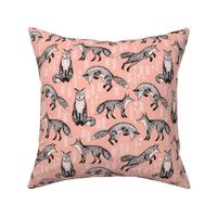 woodland fox fabric // peach baby nursery fabric 