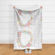 42" milestone blanket -floral baby girl blanket