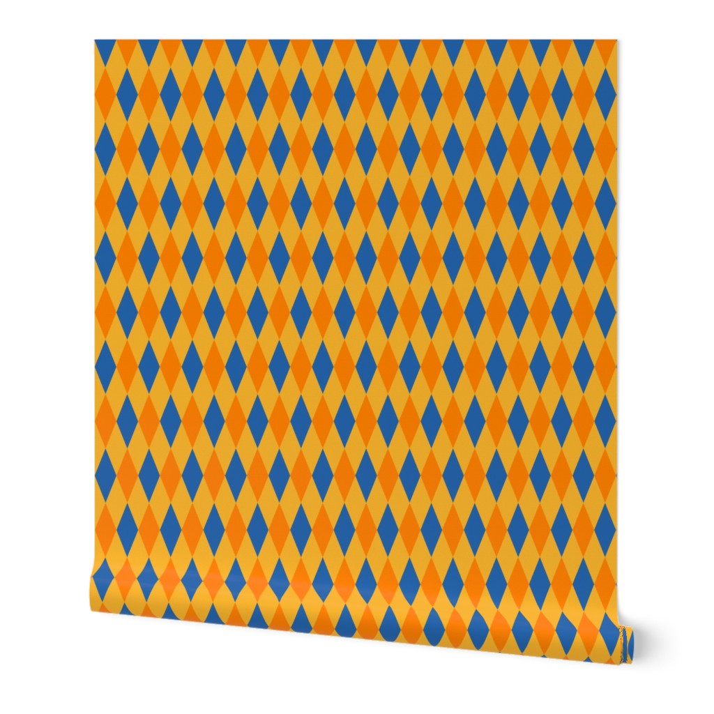 circus harlequin diamonds - yellow, orange, blue