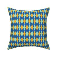 circus harlequin diamonds - blue, yellow, aqua