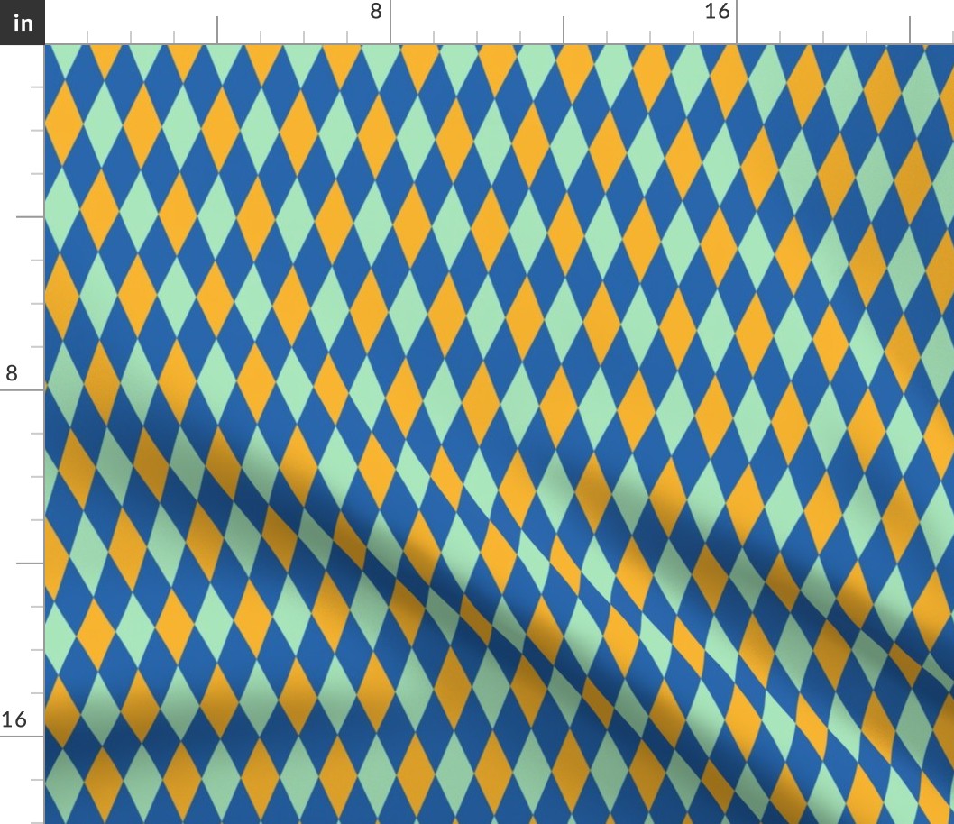 circus harlequin diamonds - blue, yellow, aqua