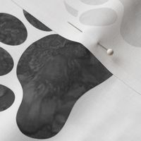 Watercolor Bear Paw - big - grey on white
