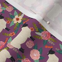 suffolk sheep fabric floral sheep farm design - amethyst