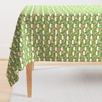 suffolk sheep fabric floral sheep farm design -green