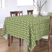 suffolk sheep fabric floral sheep farm design -green