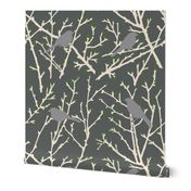 branchy birds - grey/green