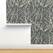 branchy birds - grey/green