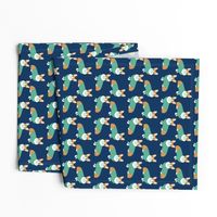 corgi in scrubs fabric operating room dog fabric dog fabric - navy