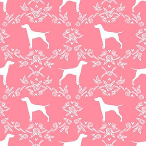 Vizsla silhouette floral pattern dog breed flamingo