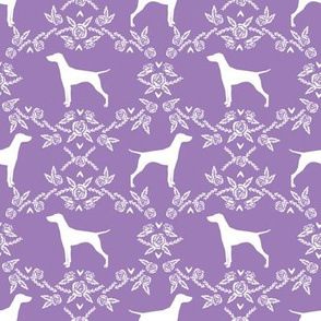 Vizsla silhouette floral pattern dog breed purple