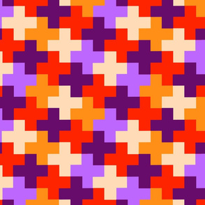 Purple Oranges Multicoloured Crosses by Cheerful Madness!!