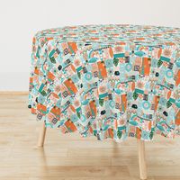 na paila*  (Orange and Turquoise) || vintage hawaiian