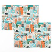 na paila*  (Orange and Turquoise) || vintage hawaiian