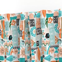 na paila*  (Orange and Turquoise) || vintage hawaiian