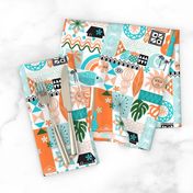 na paila*  (Orange and Turquoise) || vintage hawaiian