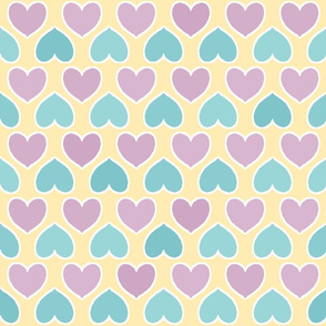 Primary Colors Pastel Hearts 