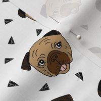 pugs fabric // pug dog pug head design cute pet dog fabric
